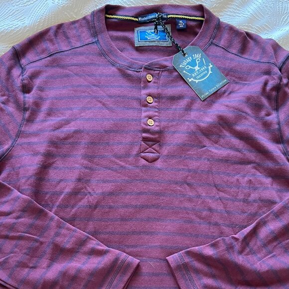 Vintage 1946 Other - Men's Vintage 1946 Red and Navy Long Sleeved Henley Shirt Size XL NWT